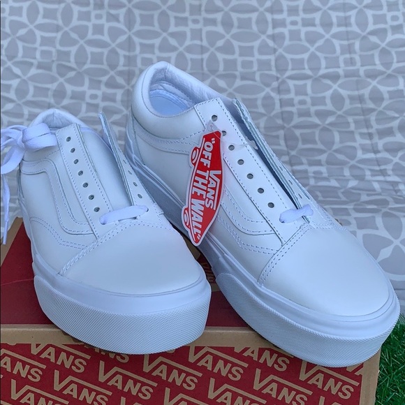 VANS OLD SKOOL STACKED LEATHER TRUE WHITE WMNS PLA - Picture 3 of 16